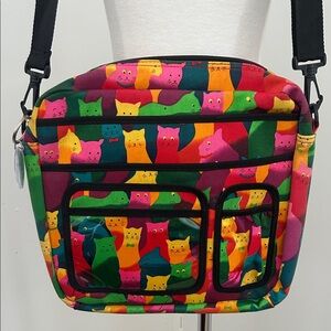 Nova Colorful Cat Print Shoulder Tote & Lunch Bag